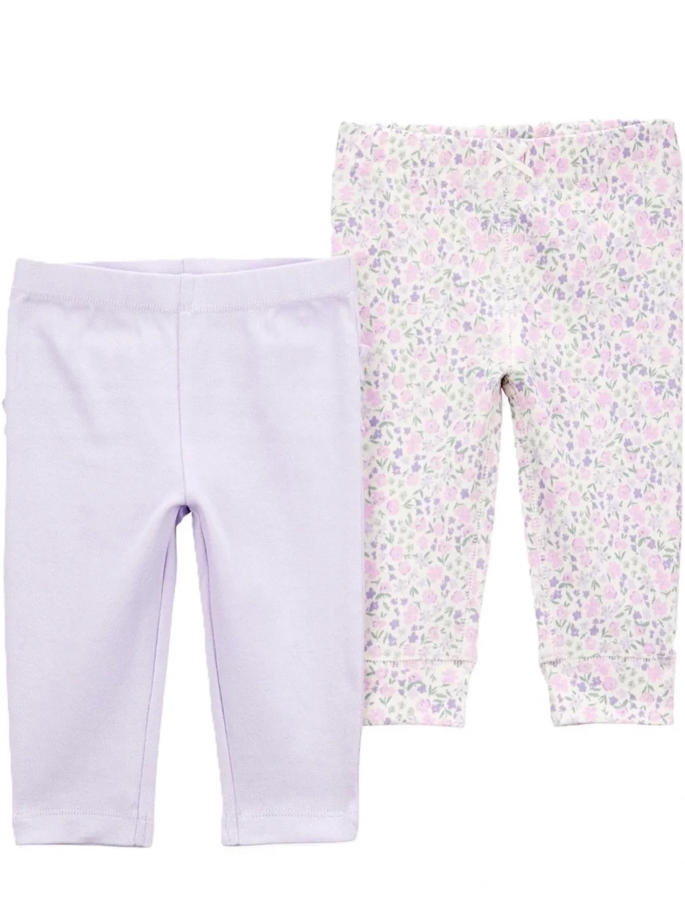 Carters Baby Girls' Lavender Floral & Solid Legging Set - 12M